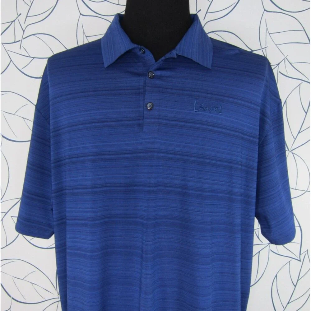Nike Golf Blue Dri-Fit Polo Shirt w/ Live! Logo Men's Size XXL